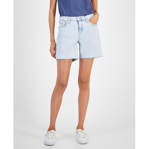 타미힐피거 Womens Maddie Mid-Rise Denim Shorts