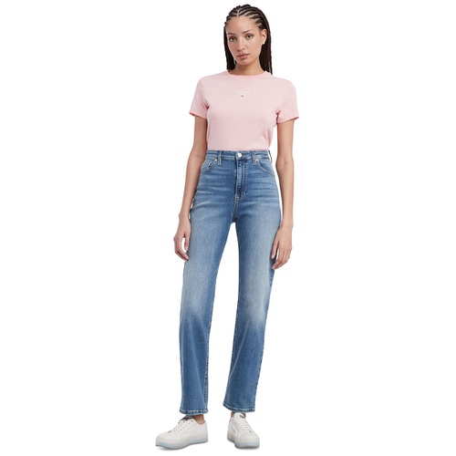 타미힐피거 Womens Julie High Rise Straight Leg Jeans