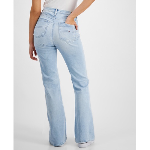 타미힐피거 Womens Sylvia High-Rise Ripped Flare Jeans