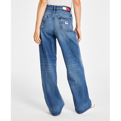 타미힐피거 Womens Claire High-Rise Wide-Leg Jeans