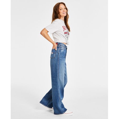 타미힐피거 Womens Claire High-Rise Wide-Leg Jeans