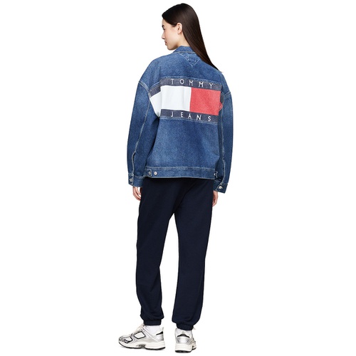 타미힐피거 Womens Daisy Oversized Flag Denim Jacket