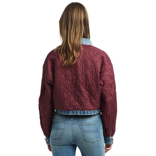 타미힐피거 Womens Cotton Quilted Reversible Denim Jacket