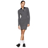 Womens Metallic Tipped Quarter Zip Sweater Dress