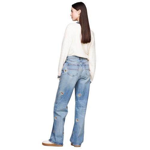 타미힐피거 Womens Betsy Embroidered Crest Jeans