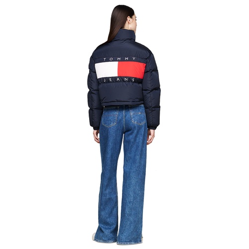 타미힐피거 Womens Alaska Logo Flag Puffer Coat