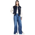 Womens Snap Front Letterman Jacket