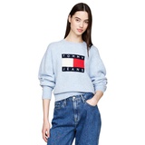 Womens Melange Flag Crewneck Sweater