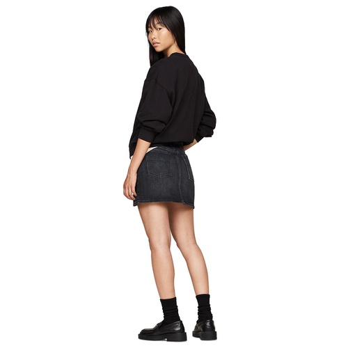 타미힐피거 Womens Izzie Rhinestone Denim Miniskirt