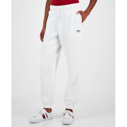 타미힐피거 Womens Relaxed Script Logo Sweatpants