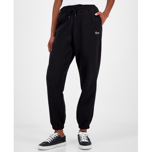 타미힐피거 Womens Relaxed Script Logo Sweatpants