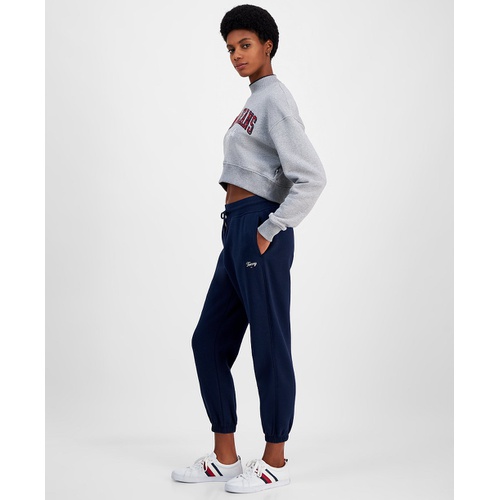 타미힐피거 Womens Relaxed Script Logo Sweatpants