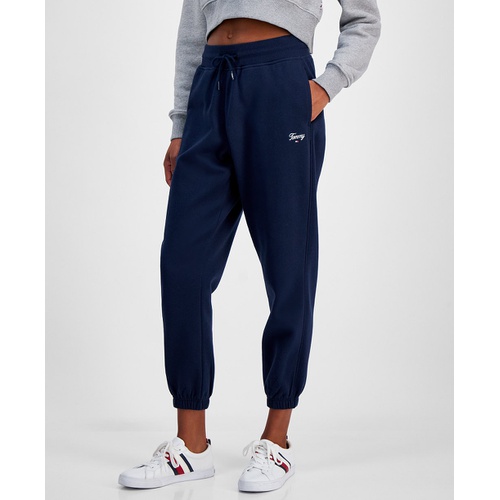 타미힐피거 Womens Relaxed Script Logo Sweatpants