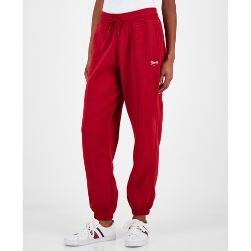 타미힐피거 Womens Relaxed Script Logo Sweatpants