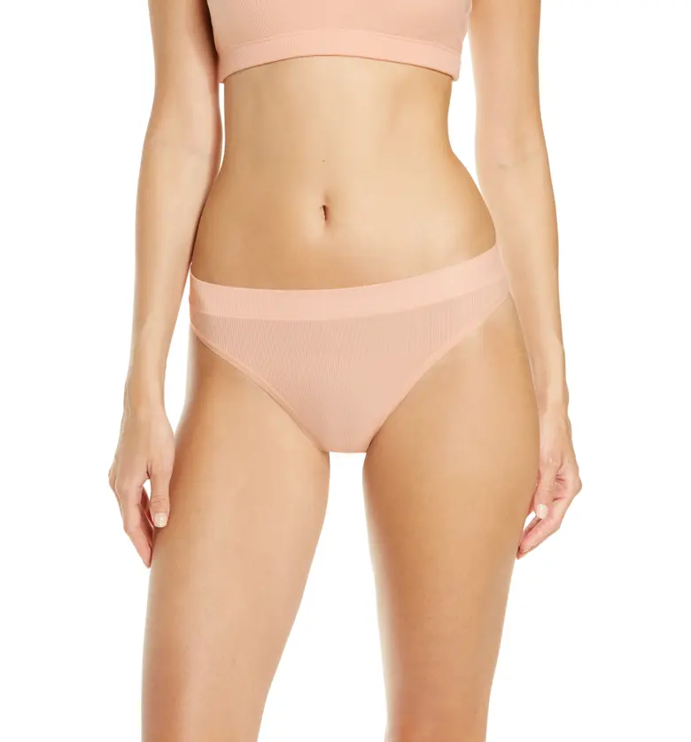 Tommy John Second Skin Ribbed Thong_PALE BLUSH