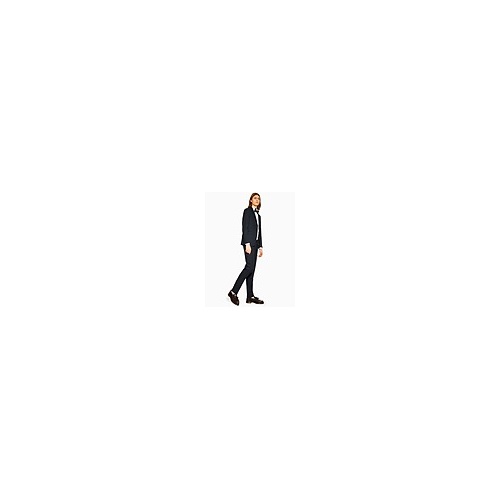  Navy Textured Skinny Fit Suit Trousers