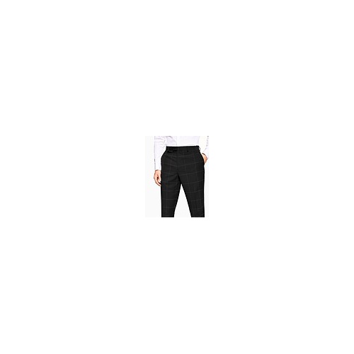  BLACK TOPSTITCH SLIM TROUSERS