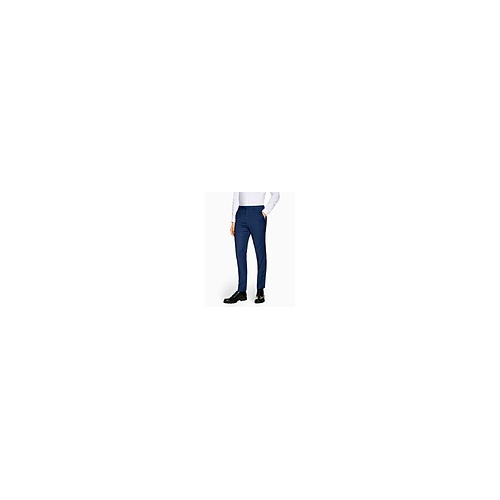  PREMIUM NAVY SLIM CHECK TROUSERS