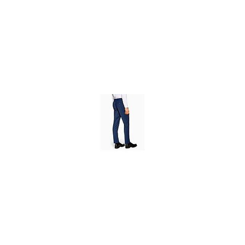  PREMIUM NAVY SLIM CHECK TROUSERS