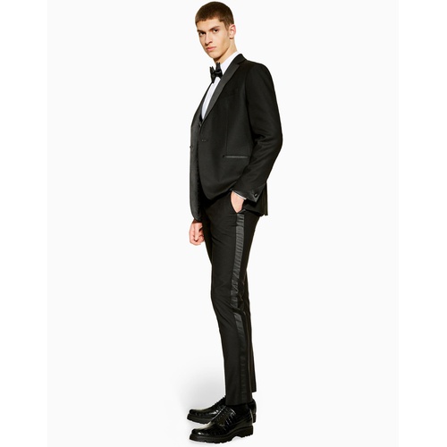  BLACK SLIM TUXEDO BLAZER