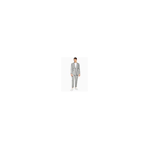  PREMIUM GREY CHECK SLIM BLAZER WITH WOOL