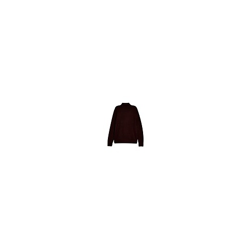  BURGUNDY TEXTURED SIDE ZIP FUNNEL NECK JUMPER