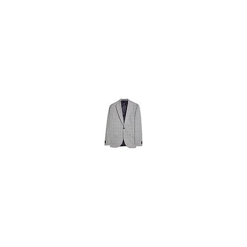  GREY CHECK SINGLE BREASTED SKINNY FIT SUIT BLAZER WITH PEAK LAPELS
