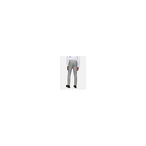  GREY SLIM FIT CHECK SUIT TROUSERS