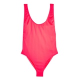 PINK RIBBED SCOOP SWIMSUIT