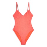BRIGHT PINK SHIRRED SWIMSUIT