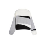 KNITTED COLOUR BLOCK CROPPED JUMPER