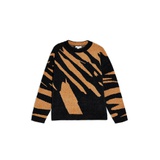 BLACK KNITTED ABSTRACT CHENILLE JUMPER