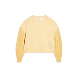 YELLOW COLOUR BLOCK JUMPER WITH WOOL