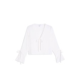 IVORY CLEAN CREPE TIE FRONT BLOUSE