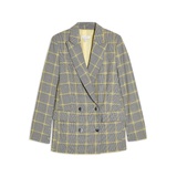 GREY AND YELLOW CHECK DOUBLE BREASTED BLAZER