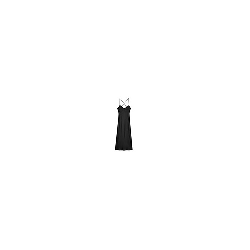 탑샵 BLACK COWL BACK SATIN SLIP DRESS
