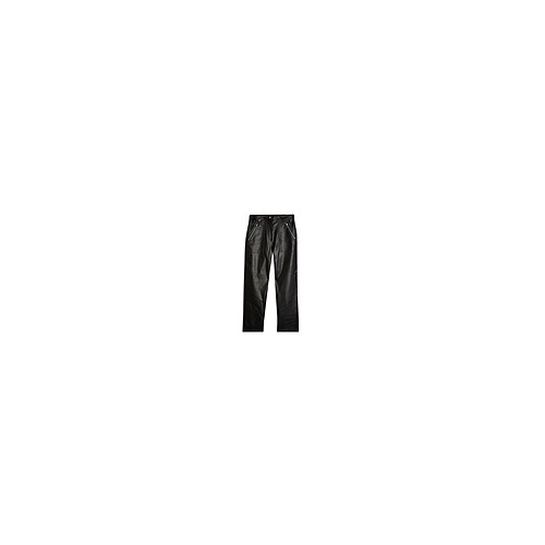 탑샵 BLACK FAUX LEATHER STRAIGHT LEG TROUSERS