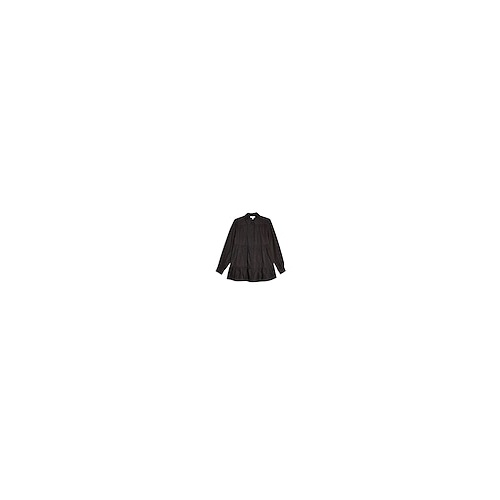 탑샵 BLACK TIERED POPLIN SHIRT