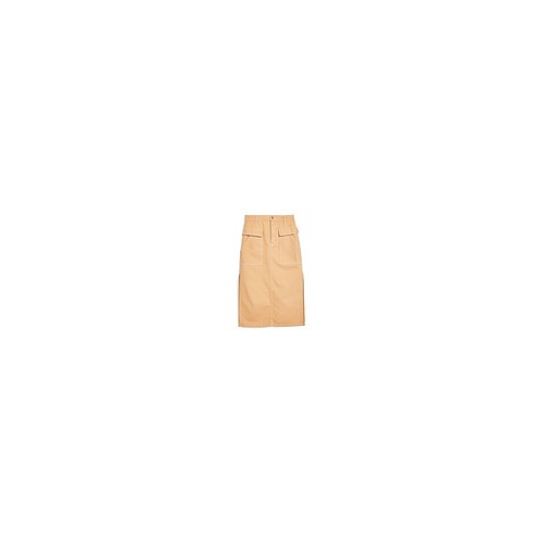 탑샵 SAND DENIM MIDI SKIRT WITH FLAP POCKETS