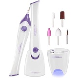 TOUCHBeauty Nail File Electric 5in1 Manicure Pedicure Set with Stand,Professional Natural Nail Drill Buffer Shine Tool for Fingernails Toenails Purple TB-1335