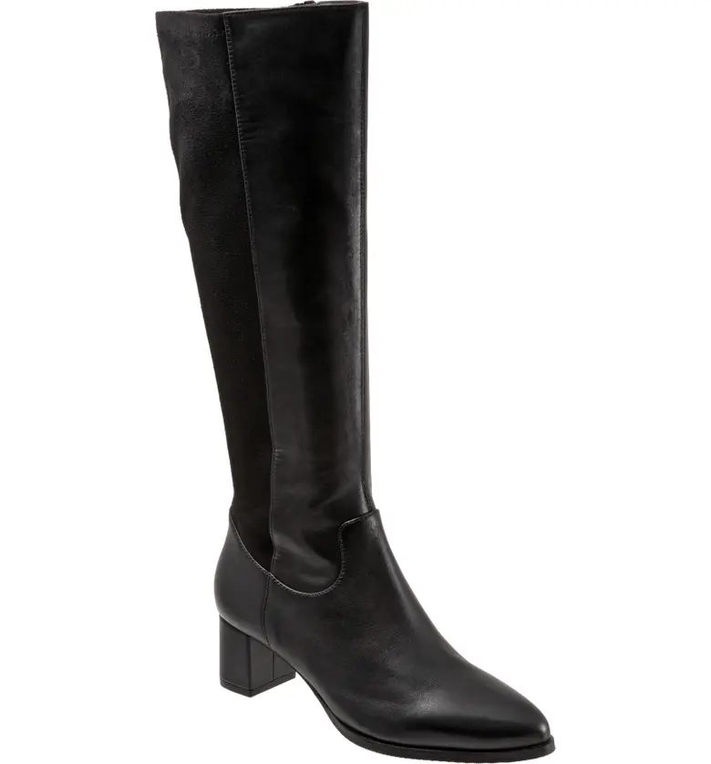 Trotters Kirby Knee High Boot_BLACK LEATHER/ MICROFIBER