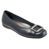 Trotters Sizzle Signature Flat_NAVY BLUE LEATHER