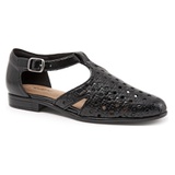 Trotters Leatha Open Weave Skimmer Flat_BLACK LEATHER
