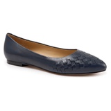 Trotters Estee Pointed Toe Flat_NAVY LEATHER