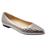 Trotters Estee Pointed Toe Flat_SILVER LEATHER