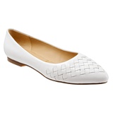 Trotters Estee Pointed Toe Flat_WHITE LEATHER