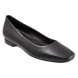 Trotters Honor Flat_BLACK LEATHER