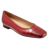 Trotters Honor Flat_RED CROC LEATHER