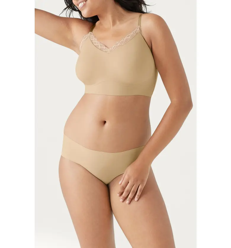  True & Co. True & Co True Body with Lace Trim Lift Bralette_DESERT