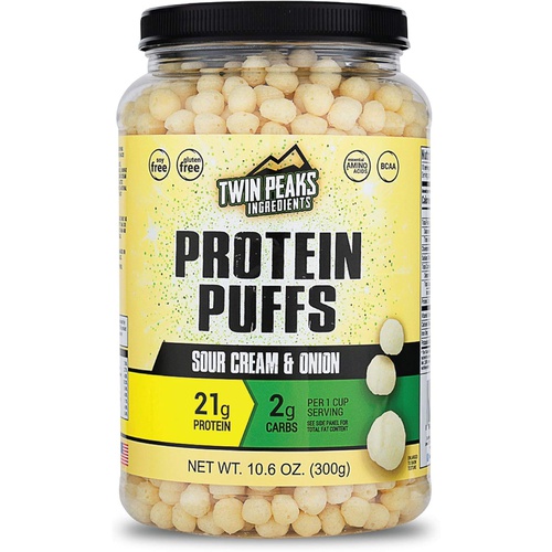  TWIN PEAKS INGREDIENTS Twin Peaks Low Carb, Keto Friendly Protein Puffs, Nacho Cheese (300g, 21g Protein, 2g Carbs)